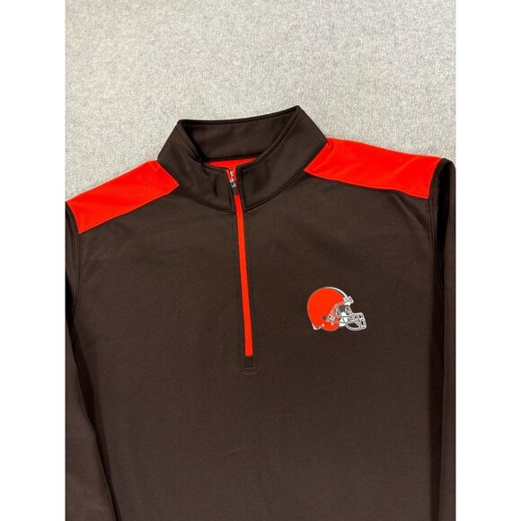 Cleveland Browns NFL Team Apparel 1/4 Zip Sideline Pullover (Men's XL) Brown - Picture 2 of 12